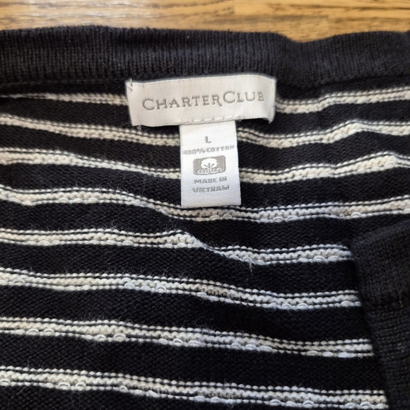 Charter Club Open Front Striped Cardigan - Picture 5 of 7